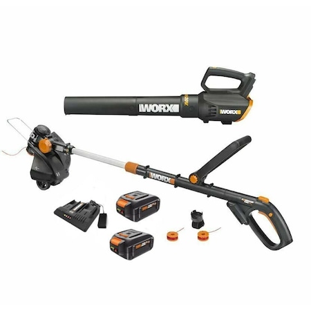 Worx 20V Power Share GT Revolution 12in. 4.0Ah Cordless String Trimmer and Turbine Leaf Blower Combo Kit WG930.3